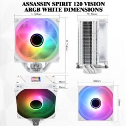 Thermalright Assassin Spirit 120 Vision ARGB White CPU Air Cooler with IPS LCD Display 1.54 inch 240 * 240 Resolution Editable for Intel lga1851/1700/115X,AM4/AM5 - Image 4