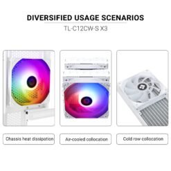 Alternative view of Thermalright TL-C12CW-S X3 CPU Fans 120mm ARGB PC Case Fans 4pin PWM Silent Computer with S-FDB Bearing with up to 1550RPM Cooling Fans