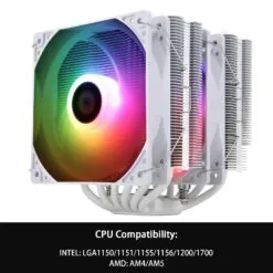 Thermalright Peerless Assassin 120 SE White ARGB CPU Air Cooler with 6 Heat Pipes and Dual TL-C12C-S PWM Fan, Aluminum Heatsink Cover, AGHP Technology Support AMD AM4/AM5/Intel, LGA1700/115X/1155/1200/1851 9 Thermalright Peerless Assassin 120 SE White ARGB