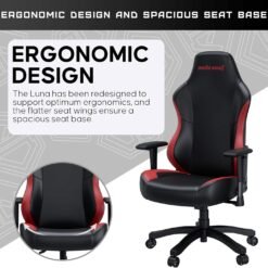 Anda Seat Luna Large Gaming Chair Black and Red for Adults Ergonomic Reclining Video Game Chairs, PVC Leather Heavy Duty Neck & Back Lumbar Support 13 Anda Seat Luna Large Gaming Chair Black and Red for Adults Ergonomic Reclining Video Game Chairs, PVC Leather Heavy Duty Neck & Back Lumbar Support - Image 7