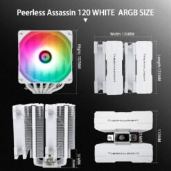 Thermalright Peerless Assassin 120 White ARGB CPU Air Cooler with 6 Heat Pipes and PWM Fan AGHP Technology Support AMD AM4/AM5/Intel LGA 1700/115X/1200/2011/1851 9 Thermalright Peerless Assassin 120 White ARGB