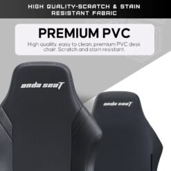 Anda Seat Luna Large Gaming Chair Black for Adults Ergonomic Reclining Video Game Chairs, PVC Leather Heavy Duty Neck & Back Lumbar Support - Image 6