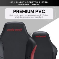 Anda Seat Luna Large Gaming Chair Black and Red for Adults Ergonomic Reclining Video Game Chairs, PVC Leather Heavy Duty Neck & Back Lumbar Support 12 Anda Seat Luna Large Gaming Chair Black and Red for Adults Ergonomic Reclining Video Game Chairs, PVC Leather Heavy Duty Neck & Back Lumbar Support - Image 6