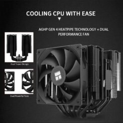 Thermalright Peerless Assassin 140 Black CPU Air Cooler with 6 Heat Pipes Heatsink Dual Towers Cooler, Dual PWM Fans with 1500RPM Speed Support Intel 1700/1851/1150/1151/1200;AM4/AM5 8 Thermalright Peerless Assassin 140 Black CPU Air Cooler with 6 Heat Pipes Heatsink Dual Towers Cooler, Dual PWM Fans with 1500RPM Speed Support Intel 1700/1851/1150/1151/1200;AM4/AM5 - Image 4