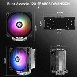 Alternative view of Thermalright Burst Assassin 120 SE ARGB CPU Air Cooler with 6 Heat Pipes Heatsink Cooler 12cm PWM Fan AGHP Technology Support Intel LGA1851/1700/115X/1200