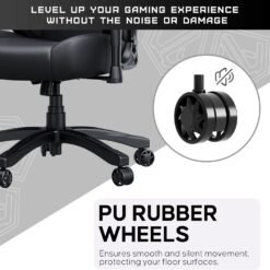 Anda Seat Luna Large Gaming Chair Black for Adults Ergonomic Reclining Video Game Chairs, PVC Leather Heavy Duty Neck & Back Lumbar Support - Image 4