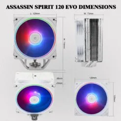 Alternative view of Thermalright Assassin Spirit 120 EVO White ARGB CPU Air Cooler with 120mm PWM Quiet ARGB Fan, AGHP 4th Technology