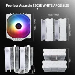 Thermalright Peerless Assassin 120 SE White ARGB CPU Air Cooler with 6 Heat Pipes and Dual TL-C12C-S PWM Fan, Aluminum Heatsink Cover, AGHP Technology Support AMD AM4/AM5/Intel, LGA1700/115X/1155/1200/1851 6 Thermalright Peerless Assassin 120 SE White ARGB CPU Air Cooler with 6 Heat Pipes and Dual TL-C12C-S PWM Fan, Aluminum Heatsink Cover, AGHP Technology Support AMD AM4/AM5/Intel, LGA1700/115X/1155/1200/1851 - Image 2