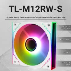 Alternative view of Thermalright TL-M12RW-S CPU ARGB Fan 120mm Case Cooler Fan ARGB, 4 Pin PWM Connector Silent Computer Fan with S-FDB Bearing Side ARGB Mirror Light Effect