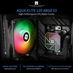Thermalright Aqua Elite 120 V3 AIO CPU Liquid Cooler with 120mm ARGB PWM Fans, Intel LGA1150-1200/AMD AM4-AM5 9 Thermalright Aqua Elite 120 V3