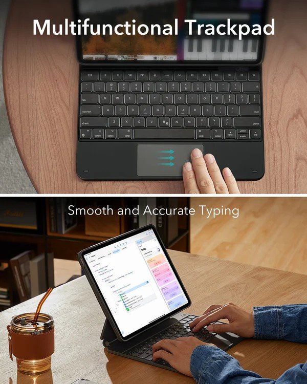 ESR iPad Pro 13inch (2024) M4 Rebound Magnetic Keyboard Case 360 with portrait and landscape modes 4 ESR iPad Pro 13inch (2024) M4 Rebound Magnetic Keyboard Case 360 with portrait and landscape modes - Image 4