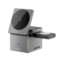 WiWU Wi-W030 Small Aquare 3 in 1 Wireless Charger 15w for iPhone, iWatch and Airpods 9 WiWU Wi-W030