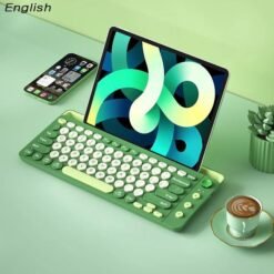 Alternative view of Jedel WKB100 Bluetooth Wireless Keyboard for Tablets and PC 90 Keys Rechargeable Wireless Keyboard 2.4Ghz Wireless + Bluetooth with Tablet Holder