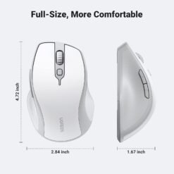 UGREEN 15805 Wireless Ergonomic Mouse Bluetooth 5.0 and 2.4G Mouse for Laptop 1000/1600/2000/4000 DPI, 5 Buttons Silent Mice for MacBook, PC, Desktop, Chromebook 13 UGREEN 15805 Wireless Ergonomic Mouse Bluetooth 5.0 and 2.4G Mouse for Laptop 1000/1600/2000/4000 DPI, 5 Buttons Silent Mice for MacBook, PC, Desktop, Chromebook - Image 6