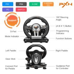 PXN V3 PRO Gaming Racing Wheel 180 Degree Universal USB with Pedals for Xbox One, Xbox Series S/X, PS3, PS4, Switch 9 PXN V3 PRO Gaming Racing Wheel 180 Degree Universal USB with Pedals for Xbox One, Xbox Series S/X, PS3, PS4, Switch - Image 4