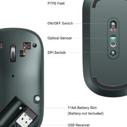 UGREEN 90374 Slim Wireless Mouse 2.4 GHz with Mini USB Receiver upto 4000 DPI with Silent Buttons Green 12 UGREEN 90374 Slim Wireless Mouse 2.4 GHz with Mini USB Receiver upto 4000 DPI with Silent Buttons Green - Image 6