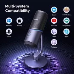 Alternative view of UGREEN CM769 USB RGB Streaming Microphone with Cardioid Polar Pattern, Condenser Microphone for Streaming, Gaming, Podcasting, Recording, Laptop, PS5 35629