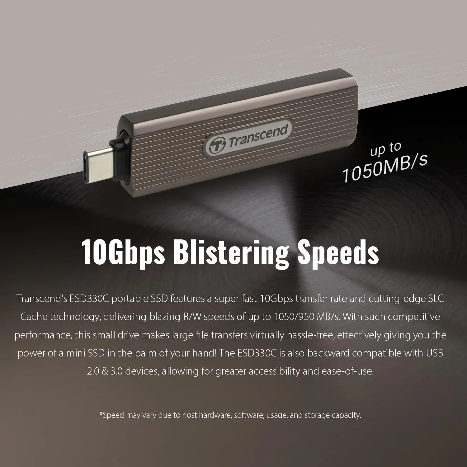 Transcend ESD330C 2TB Type-C External SSD USB 3.2 Gen2 Up to 1,050MB/s Retractable Connector Metal Case - Image 7