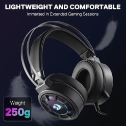 Redragon H314 GRENDEL RGB USB Wired Gaming Headset with 40mm Drivers and Lightweight Design, and Soft PU Leather Ear Cushions for Ultimate Comfort - Image 5
