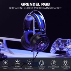 Alternative view of Redragon H314 GRENDEL RGB USB Wired Gaming Headset with 40mm Drivers and Lightweight Design, and Soft PU Leather Ear Cushions for Ultimate Comfort