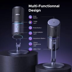 UGREEN CM769 USB RGB Streaming Microphone with Cardioid Polar Pattern, Condenser Microphone for Streaming, Gaming, Podcasting, Recording, Laptop, PS5 35629 11 UGREEN CM769 USB RGB Streaming Microphone with Cardioid Polar Pattern, Condenser Microphone for Streaming, Gaming, Podcasting, Recording, Laptop, PS5 35629 - Image 4