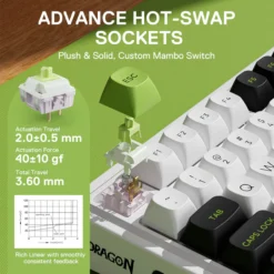 Redragon K686 EISA MAX 98 Keys Wireless Gasket RGB Gaming Keyboard 3-Mode Hot-Swap Socket, Dedicated Knob Control & Custom Linear Switch 11 Redragon K686 EISA MAX 98 Keys Wireless Gasket RGB Gaming Keyboard 3-Mode Hot-Swap Socket, Dedicated Knob Control & Custom Linear Switch - Image 5