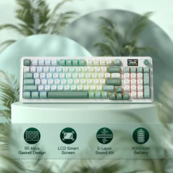 Redragon K719 GALATIN PRO Wireless Gasket Gaming Keyboard with Hype Screen & Knob, 95 Keys Easy-Controllable 1.14’’ TFT Info Display Custom Linear Switch - Image 8