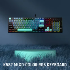 Redragon K582 SE SURARA Wired RGB Gaming Keyboard with 104 Keys Mechanical Keyboard w/Mixed Color Round PBT Keycaps Linear Red Switch 13 Redragon K582 SE