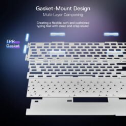 Redragon UCAL K673 PRO 75% Wireless Gasket RGB Gaming Keyboard with Knob Control and 3-Modes 81 Keys Hot-Swap Socket Linear Red Switch - Image 4