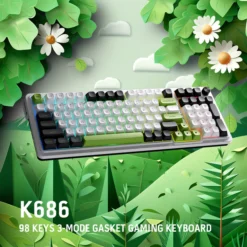 Redragon K686 EISA MAX 98 Keys Wireless Gasket RGB Gaming Keyboard 3-Mode Hot-Swap Socket, Dedicated Knob Control & Custom Linear Switch 9 Redragon K686 EISA MAX 98 Keys Wireless Gasket RGB Gaming Keyboard 3-Mode Hot-Swap Socket, Dedicated Knob Control & Custom Linear Switch - Image 3
