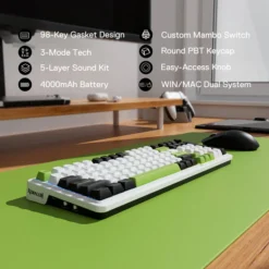 Redragon K686 EISA MAX 98 Keys Wireless Gasket RGB Gaming Keyboard 3-Mode Hot-Swap Socket, Dedicated Knob Control & Custom Linear Switch 12 Redragon K686 EISA MAX 98 Keys Wireless Gasket RGB Gaming Keyboard 3-Mode Hot-Swap Socket, Dedicated Knob Control & Custom Linear Switch - Image 6