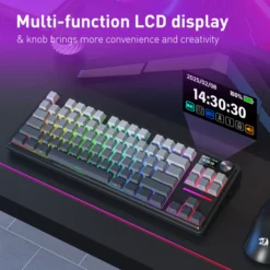 Redragon ANTONIUM K743 PRO 80% Gasket RGB Gaming Keyboard with Hype 1.14’’ TFT Screen & Knob, 84 Keys Mechanical Keyboard Side Printed Keycaps Hot-Swappable 13 Redragon ANTONIUM K743 PRO