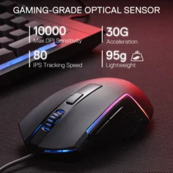 Redragon S151 Membrane Wired Gaming Keyboard & Mouse Combo K525 Wired RGB Membrane Keyboard and 10000 DPI Wired M616 Gaming Mouse Bundle 9 Redragon S151 Membrane Wired Gaming Keyboard & Mouse Combo K525 Wired RGB Membrane Keyboard and 10000 DPI Wired M616 Gaming Mouse Bundle - Image 3