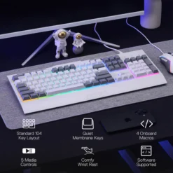 Redragon S151W Membrane Wired Gaming Keyboard & Mouse Combo K525 Wired RGB Membrane Keyboard and 10000 DPI Wired M616 Gaming Mouse Bundle - Image 7