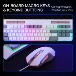 Redragon S151W Membrane Wired Gaming Keyboard & Mouse Combo K525 Wired RGB Membrane Keyboard and 10000 DPI Wired M616 Gaming Mouse Bundle - Image 3