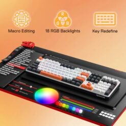 Redragon K689 PRO WYVERN Wireless Gasket RGB Gaming Keyboard with Extra 4 Hotkeys, Upgraded Hot-swappable Socket Round PBT Keycaps, Custom Linear Switch 14 Redragon K689 PRO WYVERN Wireless Gasket RGB Gaming Keyboard with Extra 4 Hotkeys, Upgraded Hot-swappable Socket Round PBT Keycaps, Custom Linear Switch - Image 7