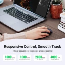UGREEN 90372 Slim Wireless Mouse 2.4 GHz with Mini USB Receiver upto 4000 DPI with Silent Buttons Black 7 UGREEN 90372 Slim Wireless Mouse 2.4 GHz with Mini USB Receiver upto 4000 DPI with Silent Buttons Black - Image 3
