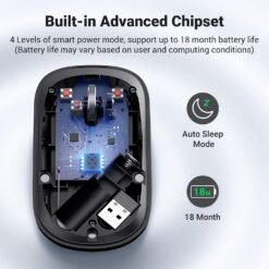 UGREEN 90372 Slim Wireless Mouse 2.4 GHz with Mini USB Receiver upto 4000 DPI with Silent Buttons Black 9 UGREEN 90372 Slim Wireless Mouse 2.4 GHz with Mini USB Receiver upto 4000 DPI with Silent Buttons Black - Image 5