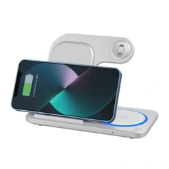 WiWU Wi‐W020 Foldable 15 Watt 3 in 1 Magnetic Wireless Charger Cell Phone Charging Stand 7 WiWU Wi‐W020 Foldable 15 Watt 3 in 1 Magnetic Wireless Charger Cell Phone Charging Stand - Image 3