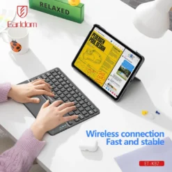 Earldom ET-KB7 Wireless Bluetooth Keyboard with Touch Pad Mini USB-C for Tablet and Laptop - Image 7