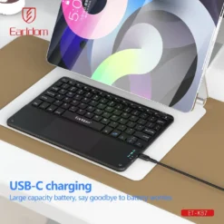 Earldom ET-KB7 Wireless Bluetooth Keyboard with Touch Pad Mini USB-C for Tablet and Laptop - Image 3
