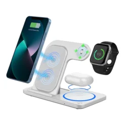 Alternative view of WiWU Wi‐W020 Foldable 15 Watt 3 in 1 Magnetic Wireless Charger Cell Phone Charging Stand