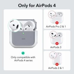 ESR AirPods 4 Orbit Hybrid Case with HaloLock Protective case with magnetic lid and shock-absorbing core 11 ESR AirPods 4 Orbit Hybrid Case with HaloLock Protective case with magnetic lid and shock-absorbing core - Image 3