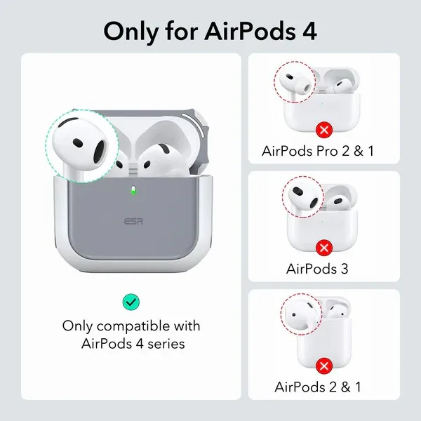 ESR AirPods 4 Orbit Hybrid Case with HaloLock Protective case with magnetic lid and shock-absorbing core - Image 3