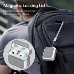 ESR AirPods 4 Orbit Hybrid Case with HaloLock Protective case with magnetic lid and shock-absorbing core 12 ESR AirPods 4 Orbit Hybrid Case with HaloLock Protective case with magnetic lid and shock-absorbing core - Image 4