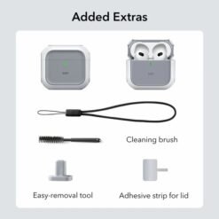 ESR AirPods 4 Orbit Hybrid Case with HaloLock Protective case with magnetic lid and shock-absorbing core 17 ESR AirPods 4 Orbit Hybrid Case