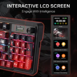 Redragon ARTEMIS K719 PRO Anime Wireless Gasket Gaming Keyboard with Hype Screen & Knob, 95 Keys Mechanical Keyboard with Custom Linear Switch - Image 3