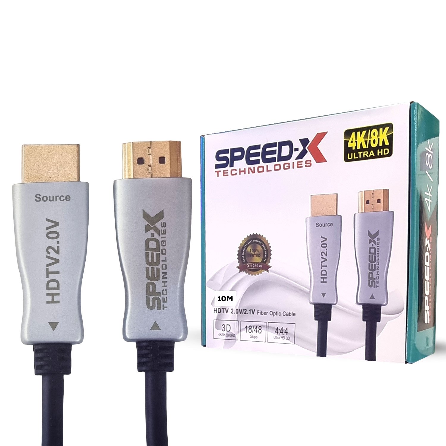 Speed-X HDMI Fiber Cable 8K HDMI 2.1 AOC (Active Optical Cable) 30awg Copper Support 4K 8K UHD 1 Speed-X HDMI Fiber Cable