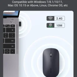 UGREEN 90373 Slim Wireless Mouse 2.4 GHz with Mini USB Receiver upto 4000 DPI with Silent Buttons Grey 9 UGREEN 90373 Slim Wireless Mouse 2.4 GHz with Mini USB Receiver upto 4000 DPI with Silent Buttons Grey - Image 3