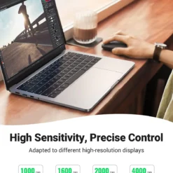 UGREEN 90373 Slim Wireless Mouse 2.4 GHz with Mini USB Receiver upto 4000 DPI with Silent Buttons Grey 12 UGREEN 90373 Slim Wireless Mouse 2.4 GHz with Mini USB Receiver upto 4000 DPI with Silent Buttons Grey - Image 6